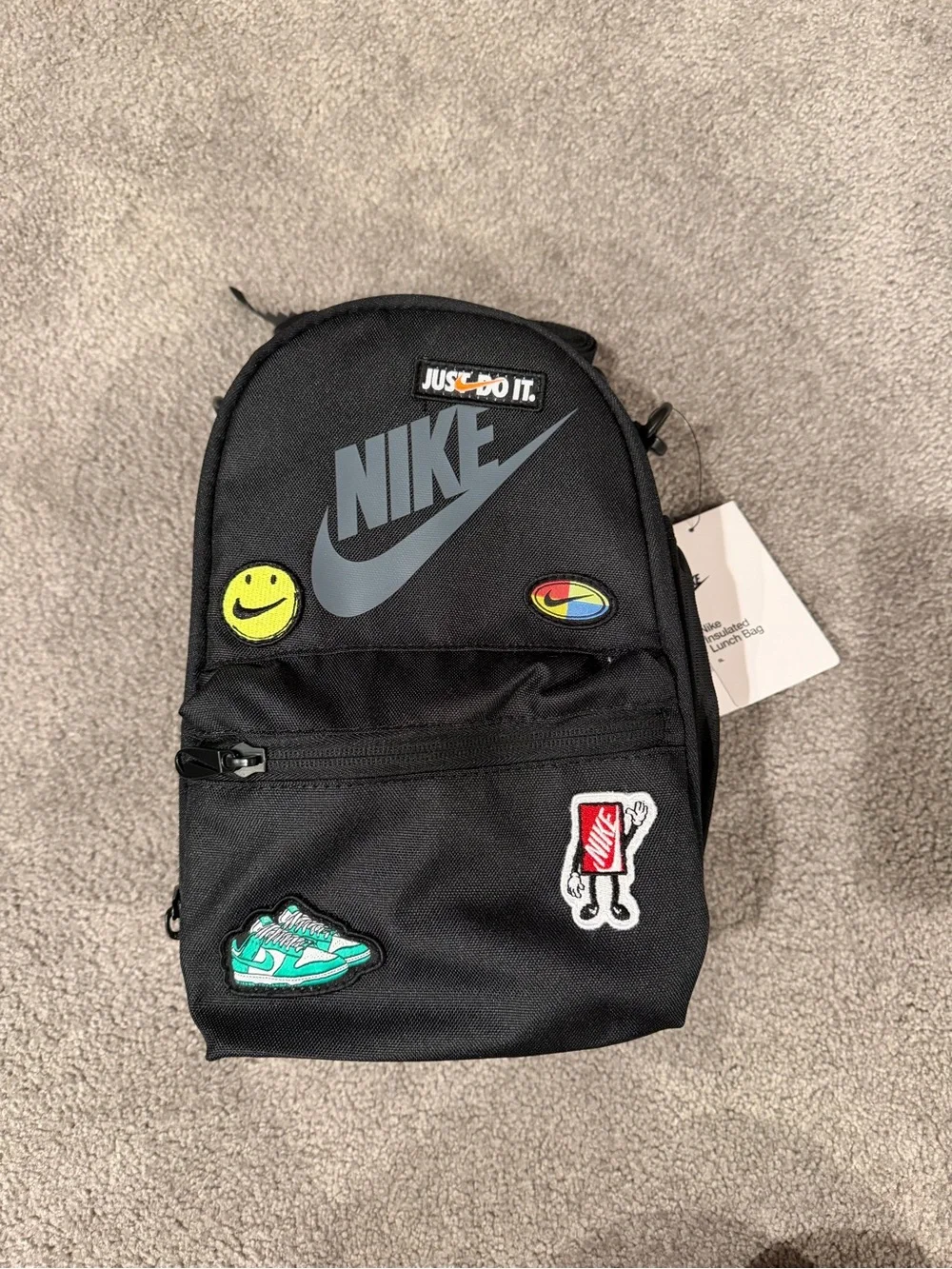 Nike Black Insulated Lunch Bag with Colorful Patch Details